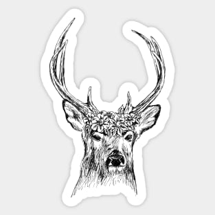 Deer Head Print Sticker